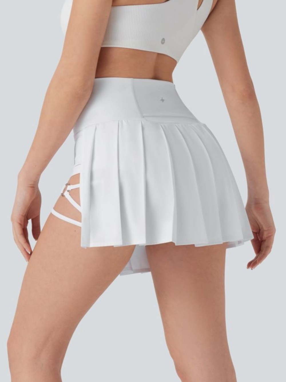 Halara Breezeful White Pleated Tennis Skort Built-In Shorts Size M - Picture 2 of 12